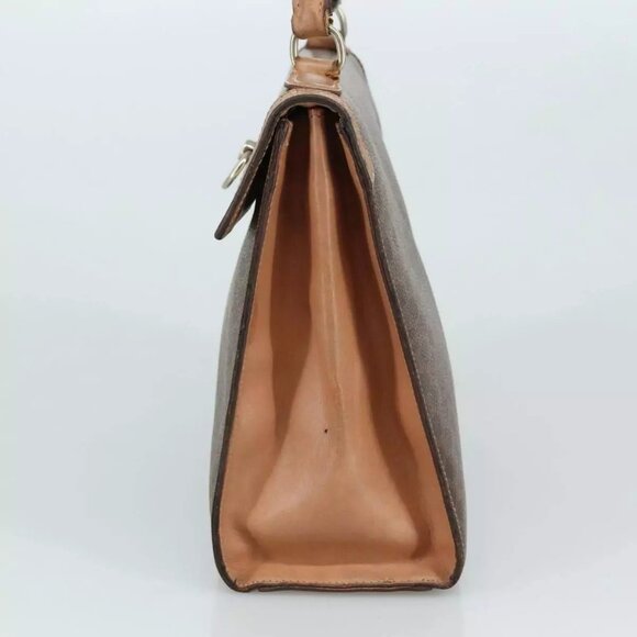 CELINE Macadam Canvas Hand Bag PVC Leather 2way Brown Auth - Picture 8 of 16